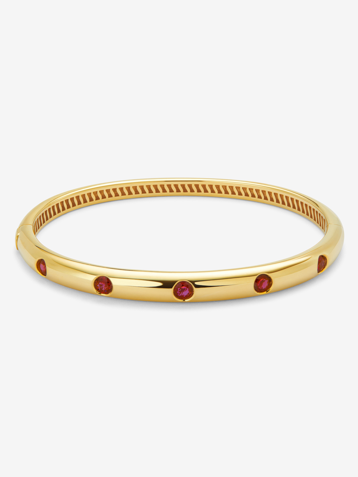 Pulsera de oro amarillo de 18K con rubíes en talla brillante de 1,2 cts