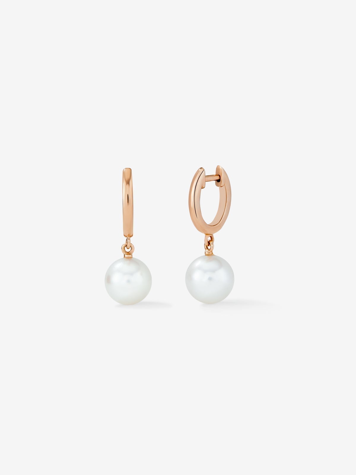 Pendientes de oro rosa de 18K con 2 perlas akoya de 8,5mm