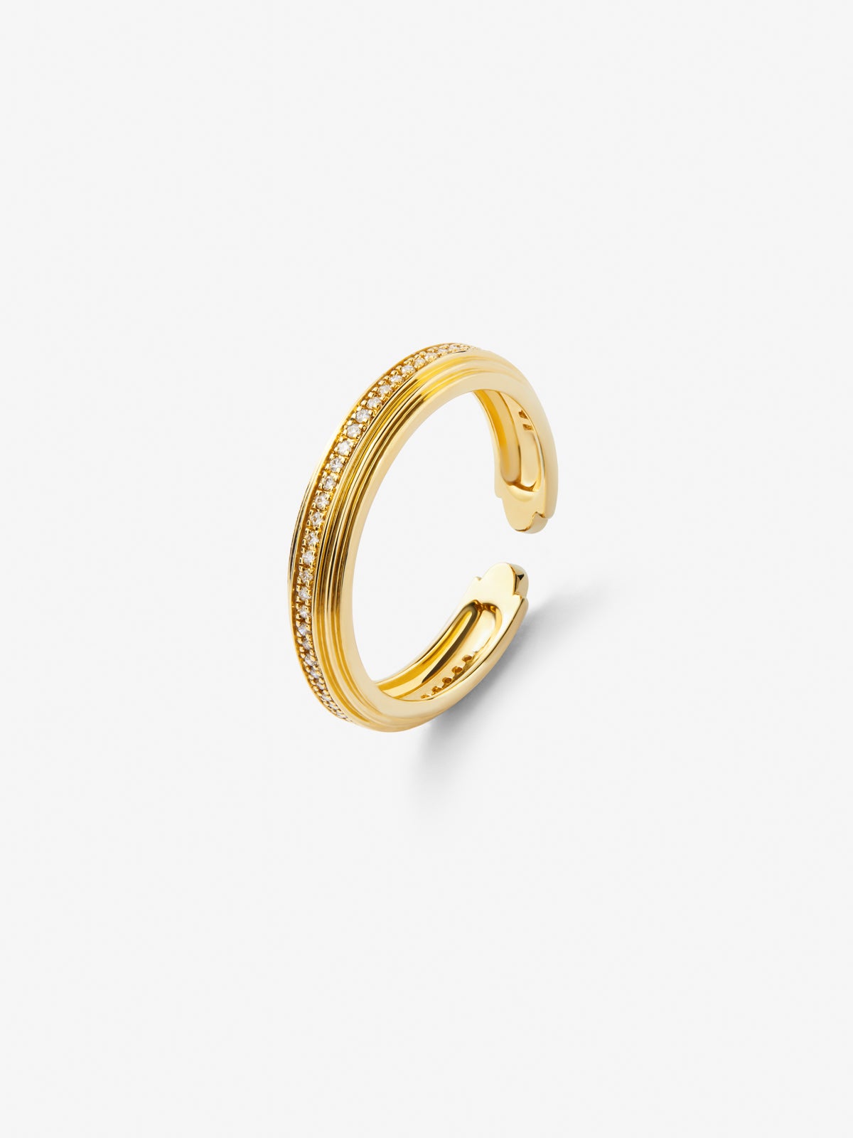 18K yellow gold ring with 50 brilliant-cut diamonds with a total of 0.15 cts