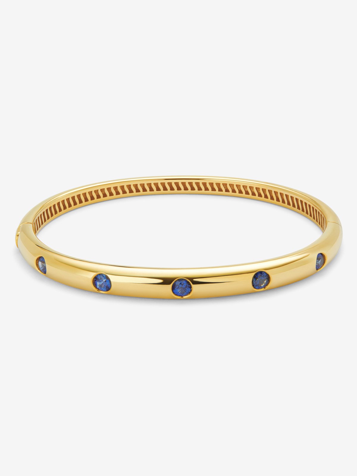 Pulsera de oro amarillo de 18K con zafiros azules en talla brillante de 1,69 cts