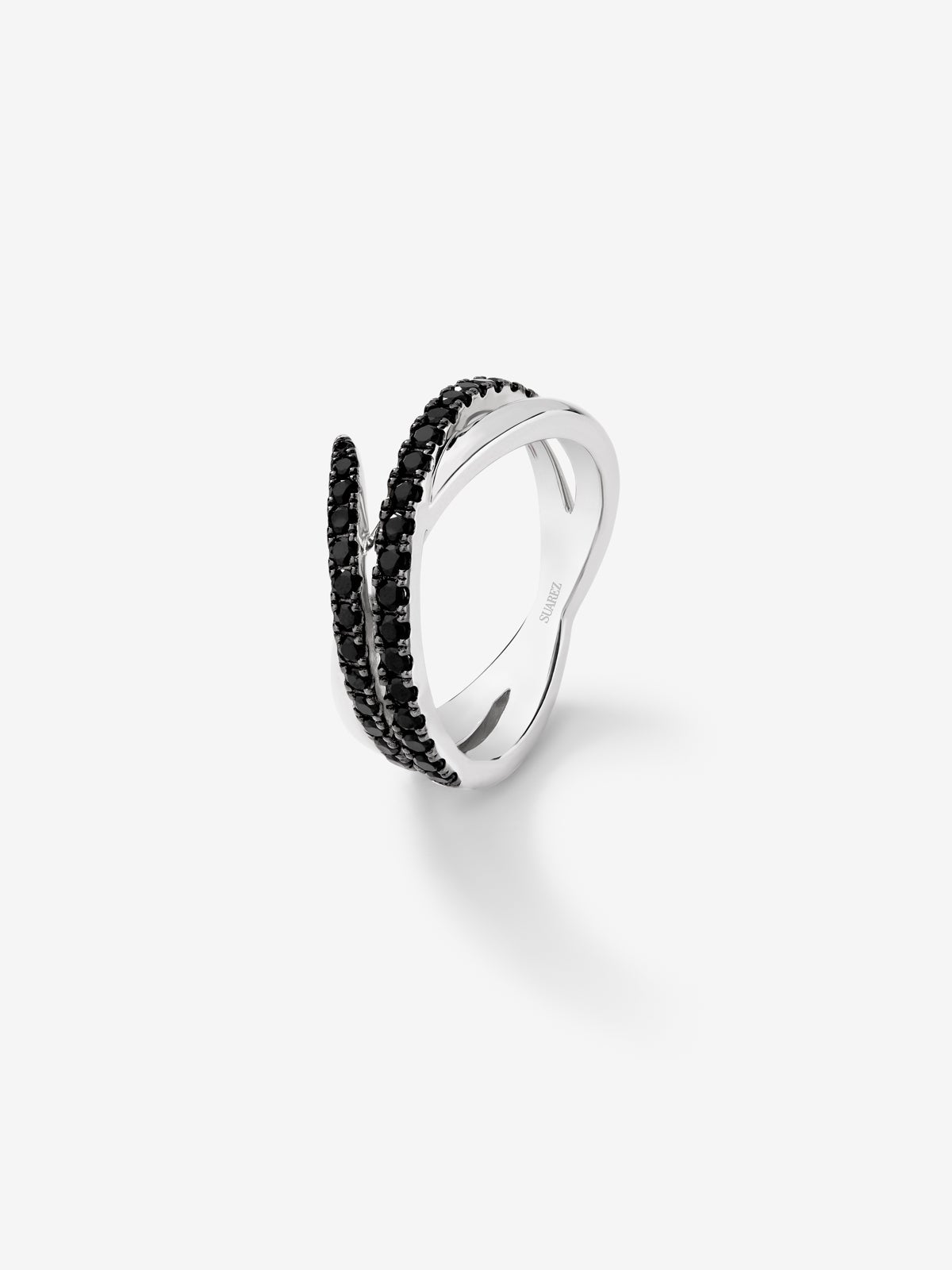 925 silver multi-arm ring with 32 brilliant-cut black spinels with a total of 0.64 cts