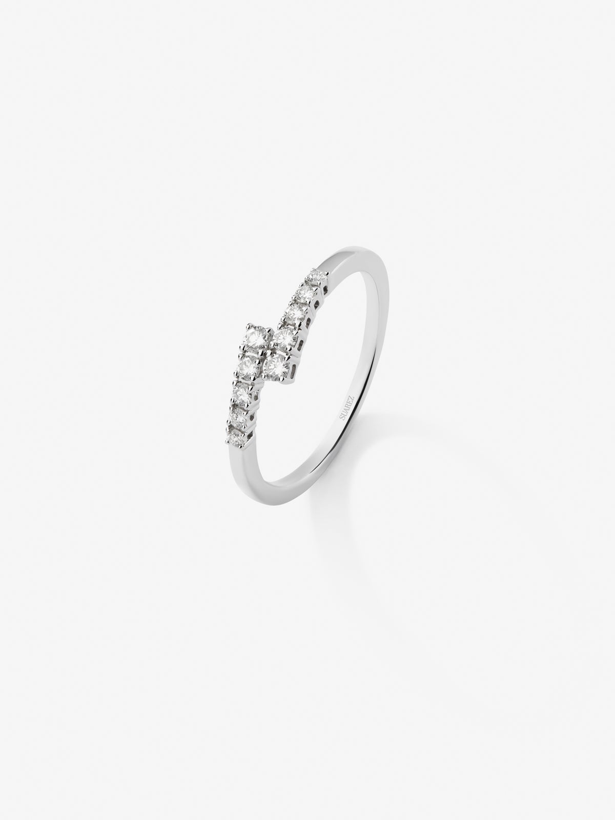 You and me ring in 18K white gold with 10 brilliant-cut diamonds with a total of 0.2 cts