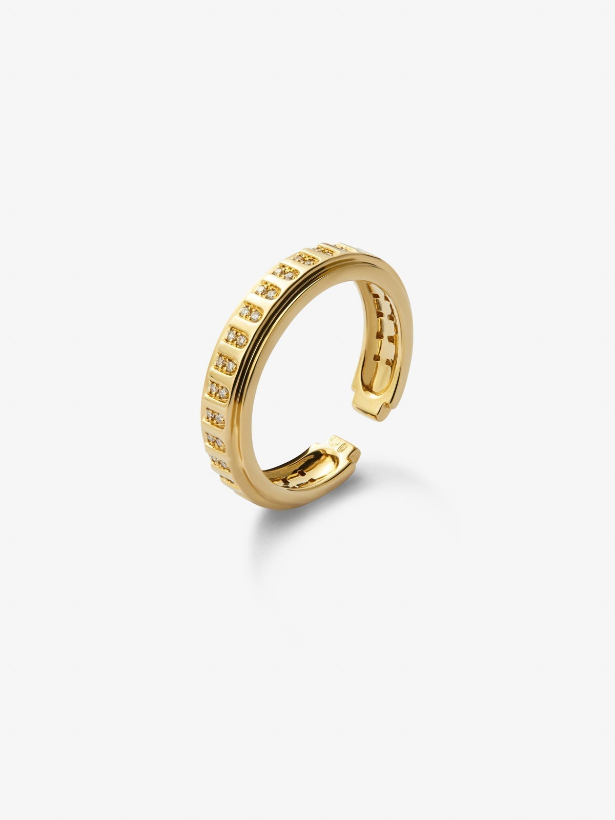 18K yellow gold ring with 50 brilliant-cut diamonds with a total of 0.18 cts