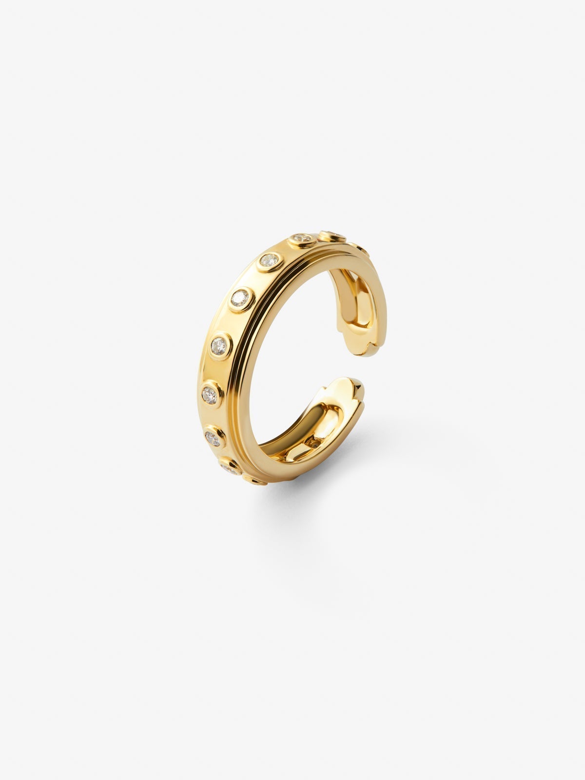 18K yellow gold ring with 16 brilliant-cut diamonds with a total of 0.28 cts